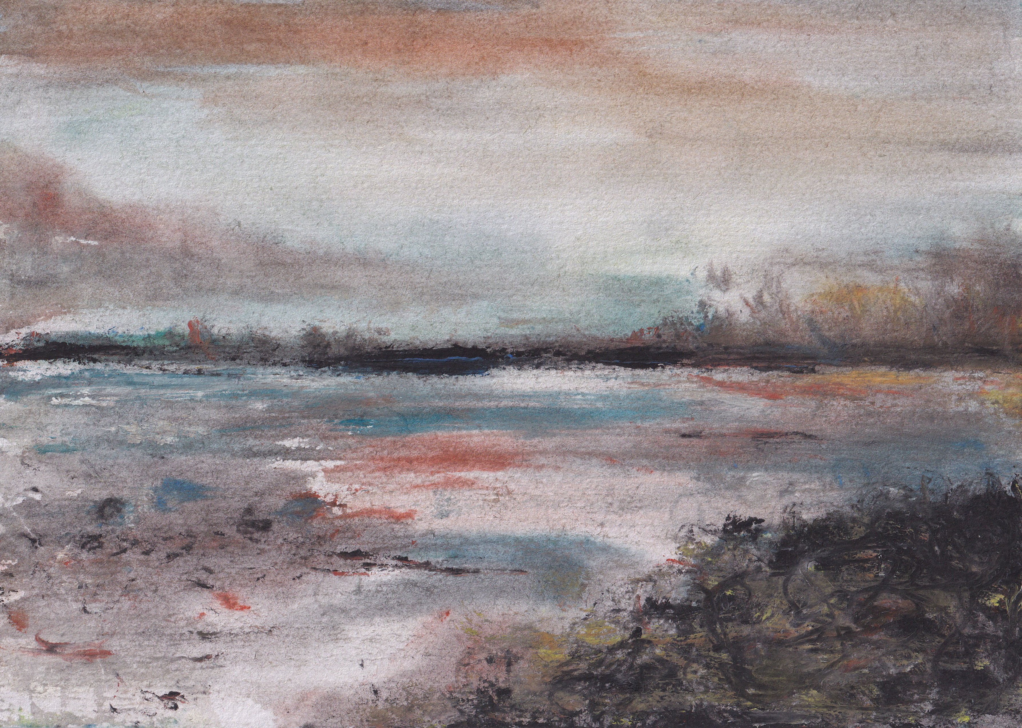 Dark Shores Watercolour Print